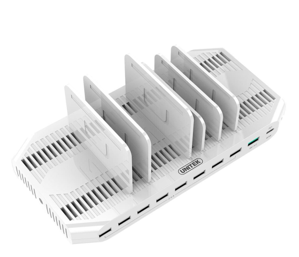 UNITEK Stacja Ładująca 8x USB 2.4A, 1x QC 3.0, 1x USB-C Y-2190 - 478216 - zdjęcie